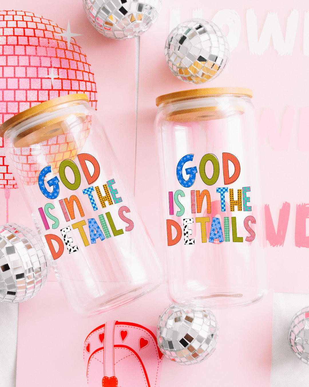 GOD IS IN THE DETAILS GLASS CUP ⭐️🧡