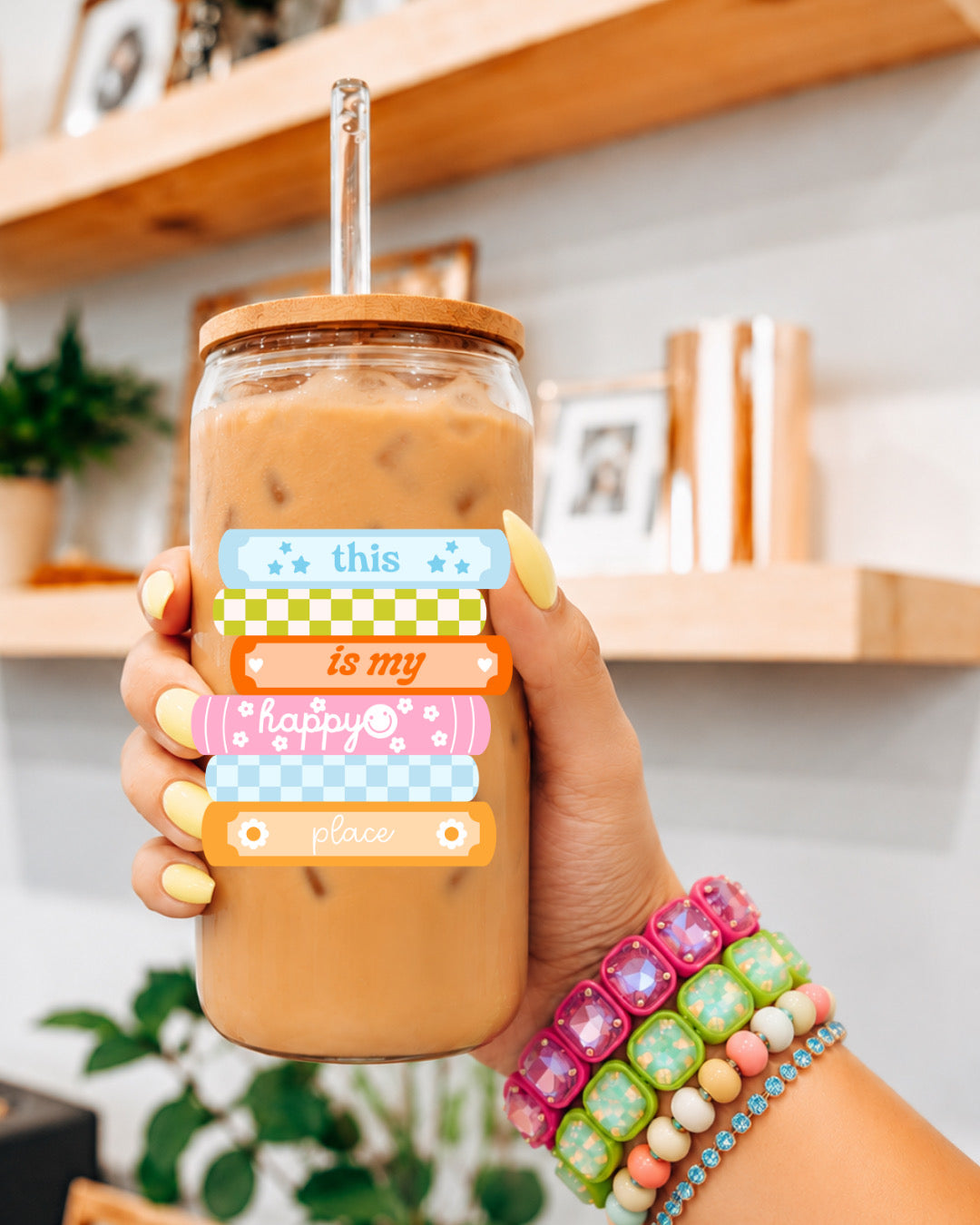 THIS IS MY HAPPY PLACE GLASS CUP ☺️📚✨
