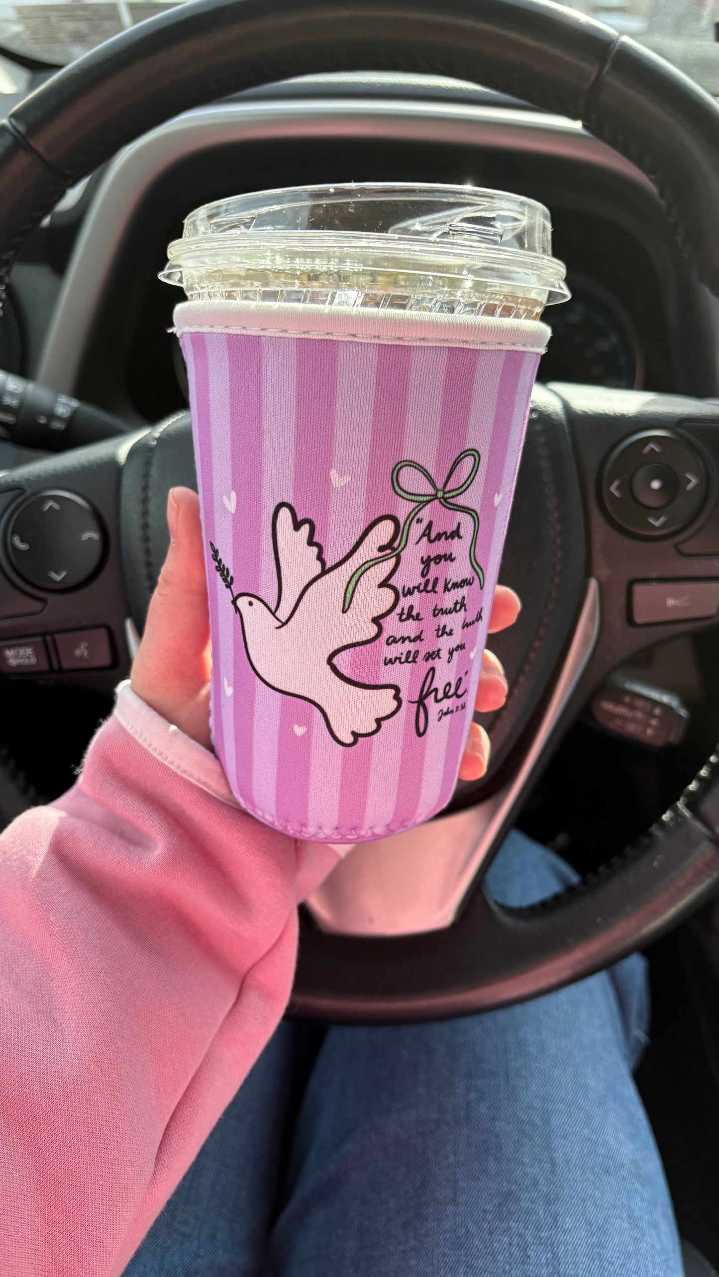 Purple Stripes The Truth Drink Sleeve
