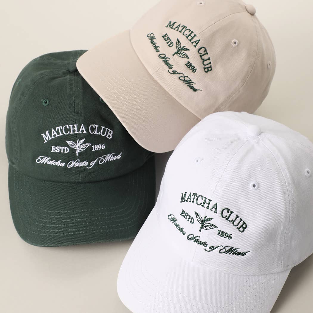 MATCHA CLUB Embroidered Cotton Baseball Cap