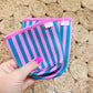 Iced Coffee Sleeve - Pink and Turquoise Stripe