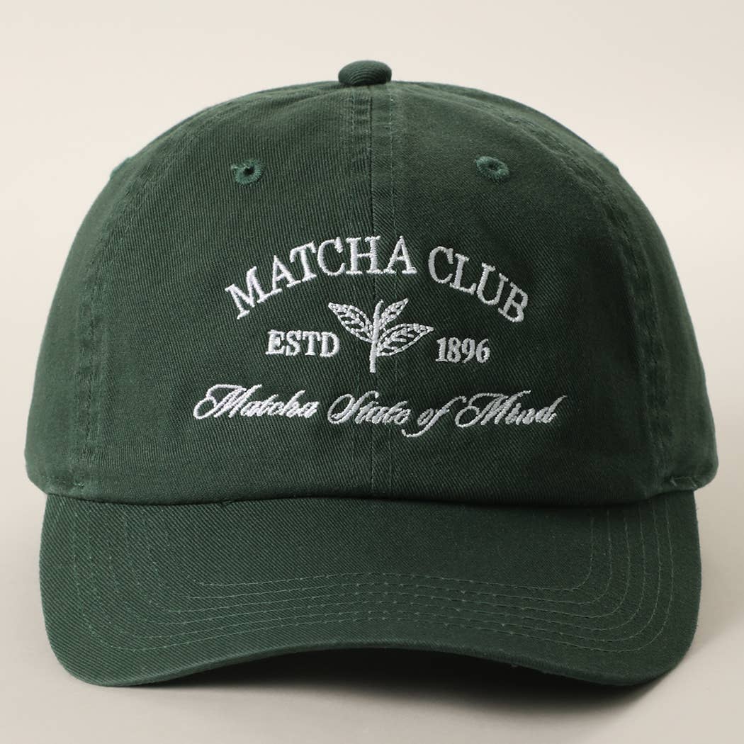 MATCHA CLUB Embroidered Cotton Baseball Cap