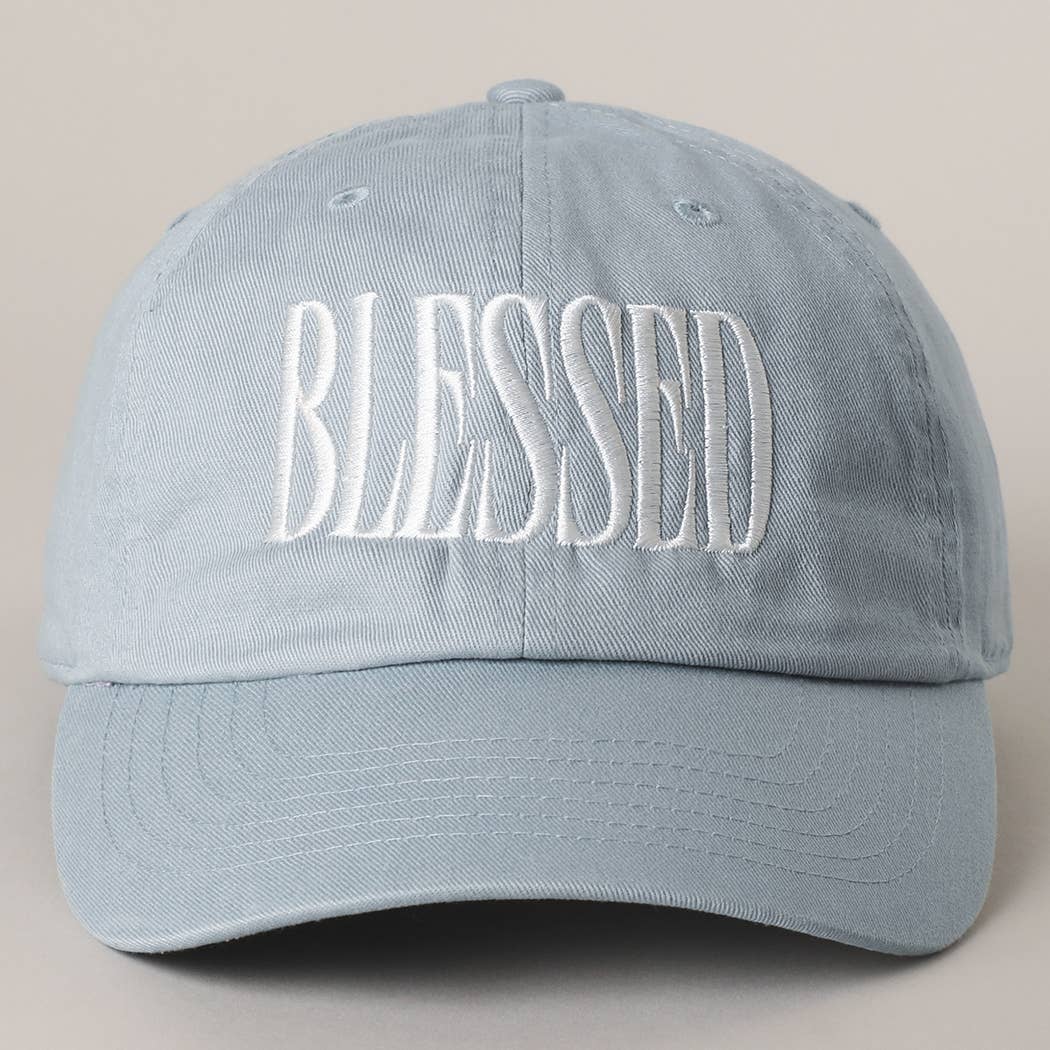 BLESSED Lettering Embroidery Baseball Cap