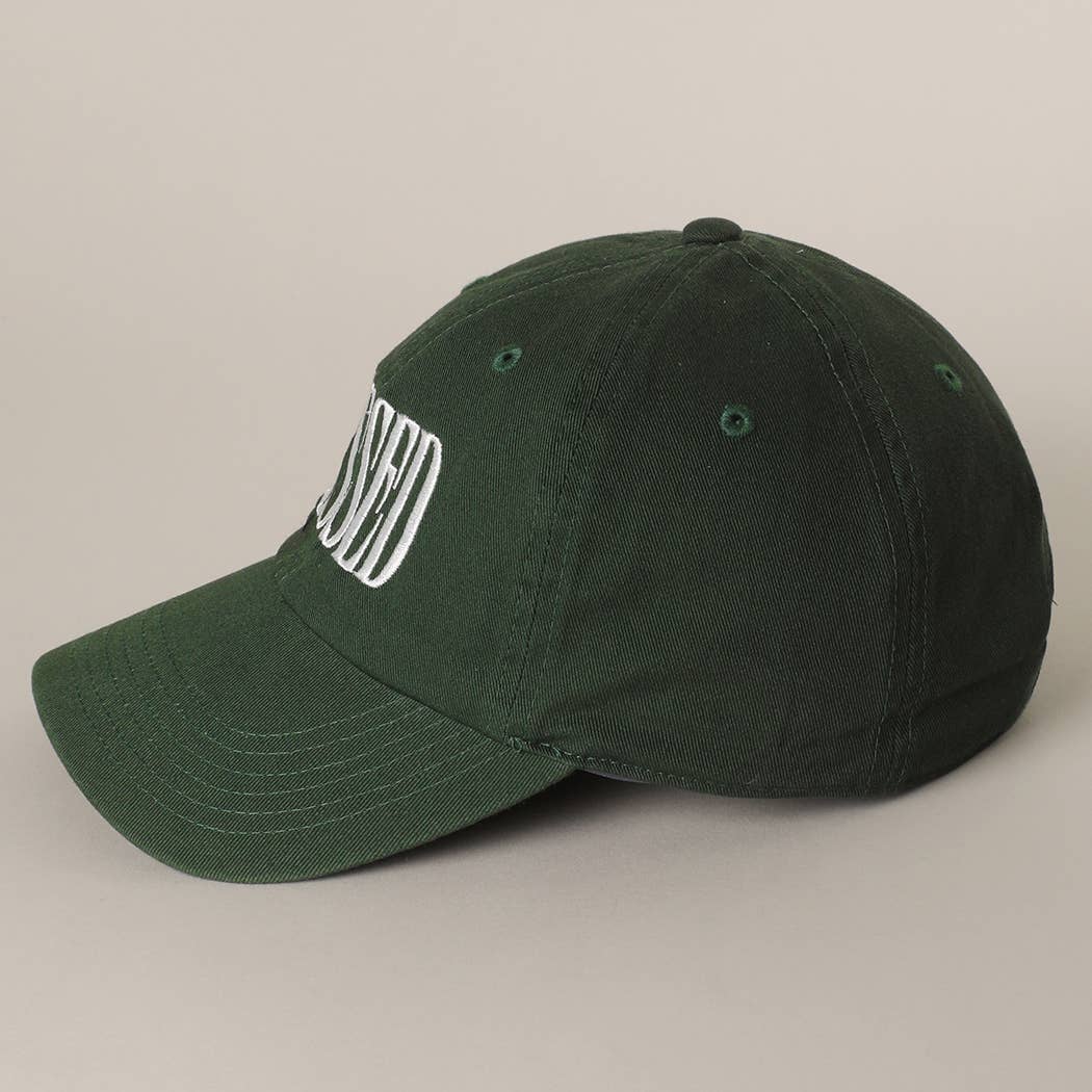 BLESSED Lettering Embroidery Baseball Cap