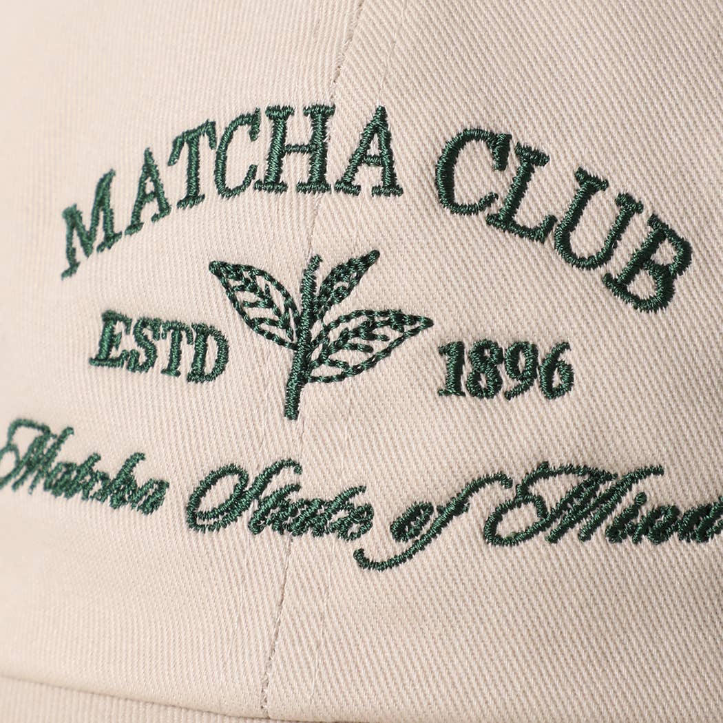 MATCHA CLUB Embroidered Cotton Baseball Cap