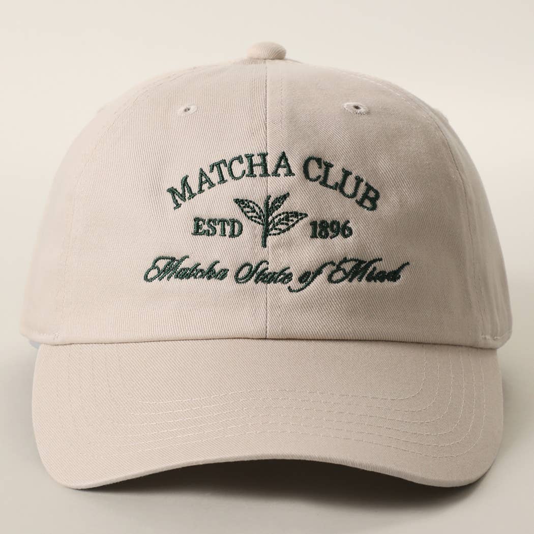MATCHA CLUB Embroidered Cotton Baseball Cap