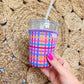 Iced Coffee Sleeve - Rainbow Gingham