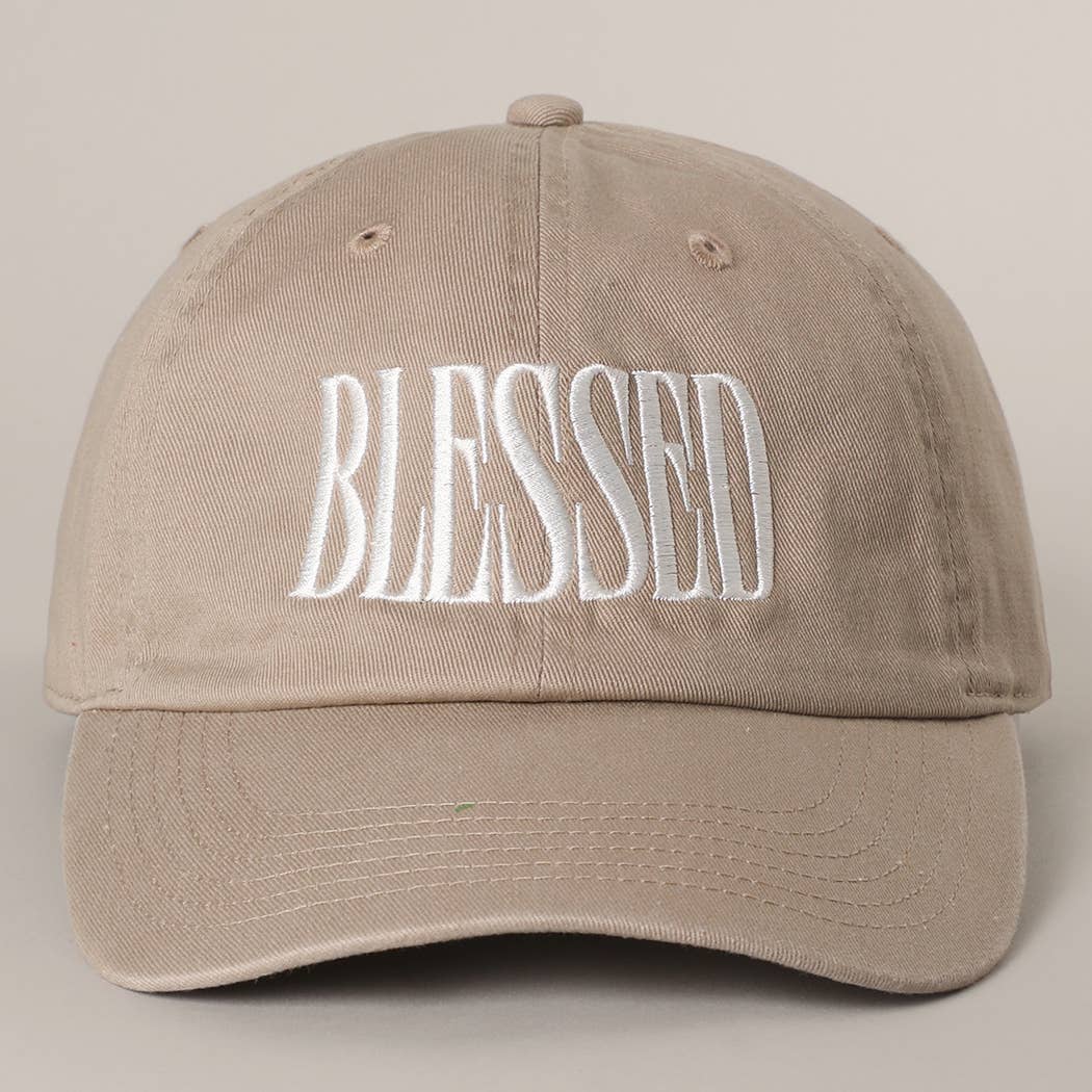 BLESSED Lettering Embroidery Baseball Cap
