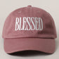 BLESSED Lettering Embroidery Baseball Cap