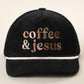 Coffee & Jesus Embroidered Corduroy Rope Trucker Hat