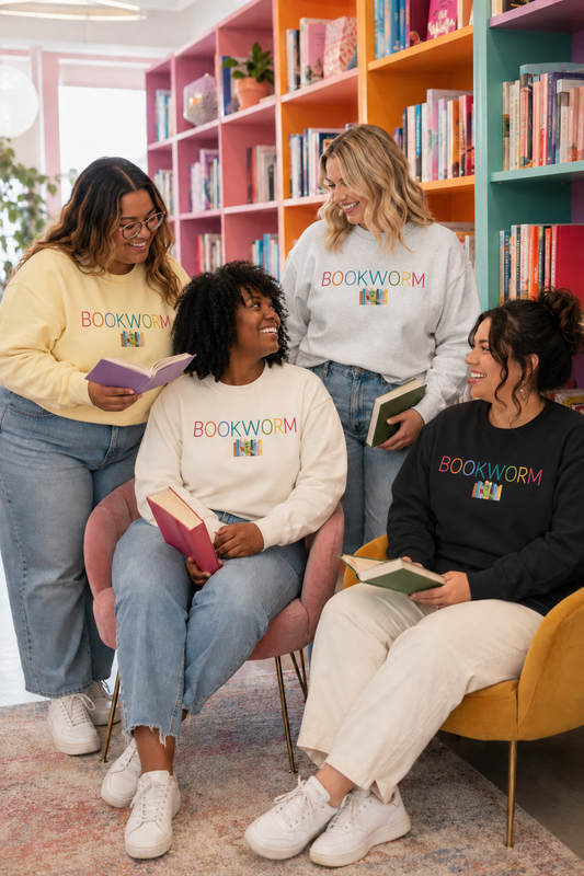 BOOKWORM CREWNECK 📚🐛🌈