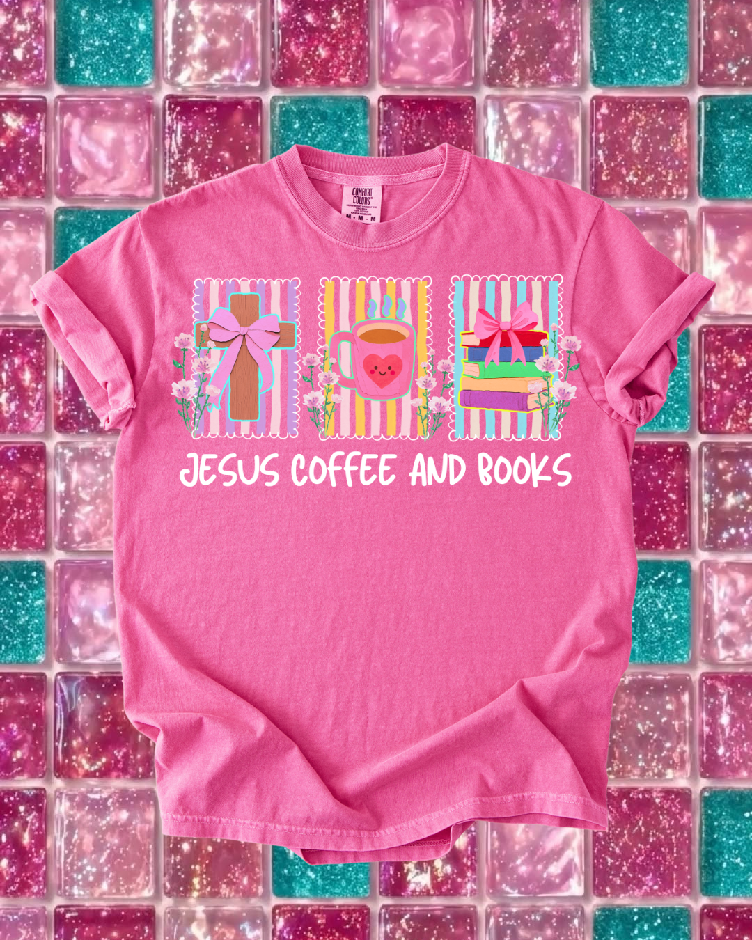 JESUS COFFEE & BOOKS TEE 💗🌷