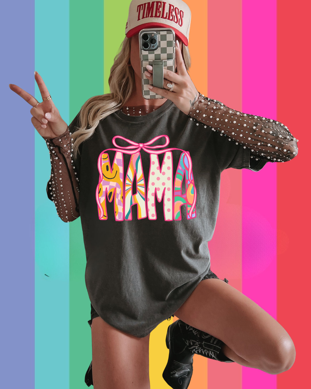 MAMA RETRO TEE 🌈🪩💗