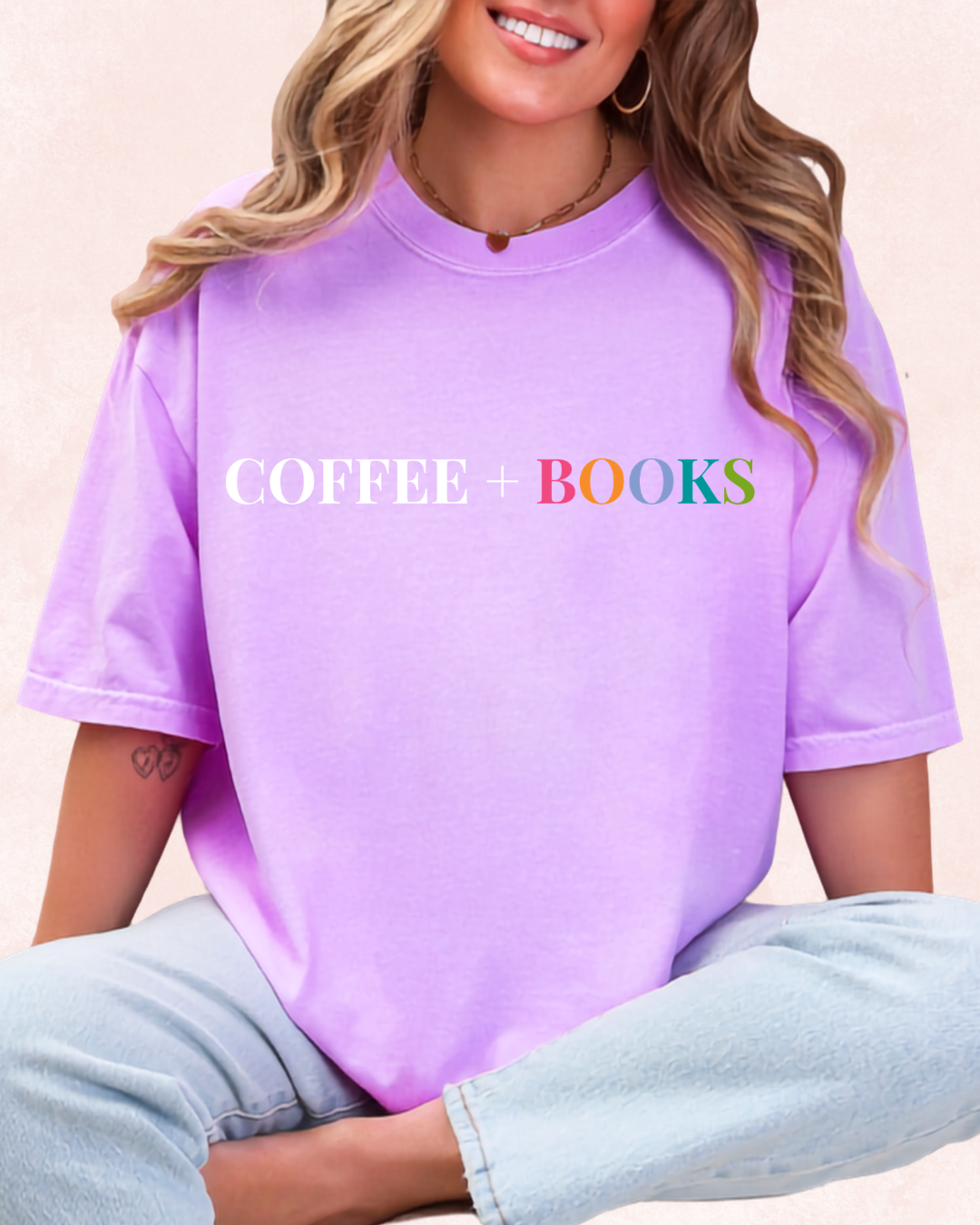 COFFEE + BOOKS Tee 📚🌈✨