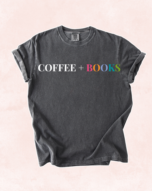COFFEE + BOOKS Tee 📚🌈✨