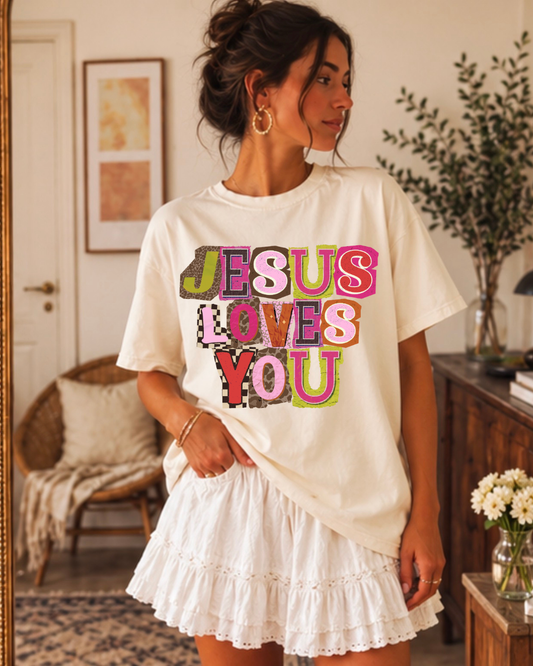 JESUS LOVES YOU RETRO TEE