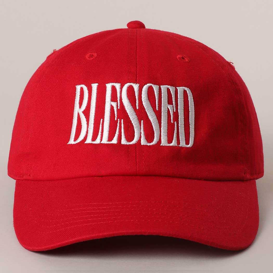 BLESSED Lettering Embroidery Baseball Cap