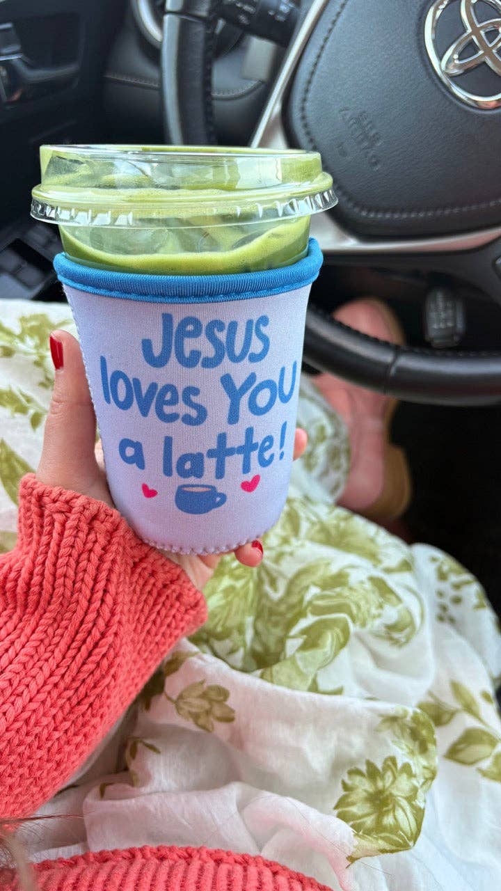 Blue and White Jesus LY a Latte
