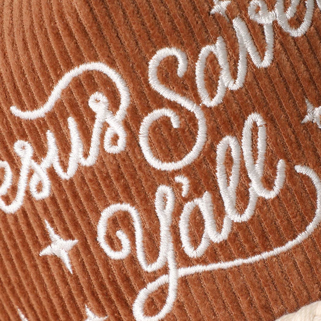 Jesus Saves Y'all Embroidered Corduroy Rope Trucker Hat