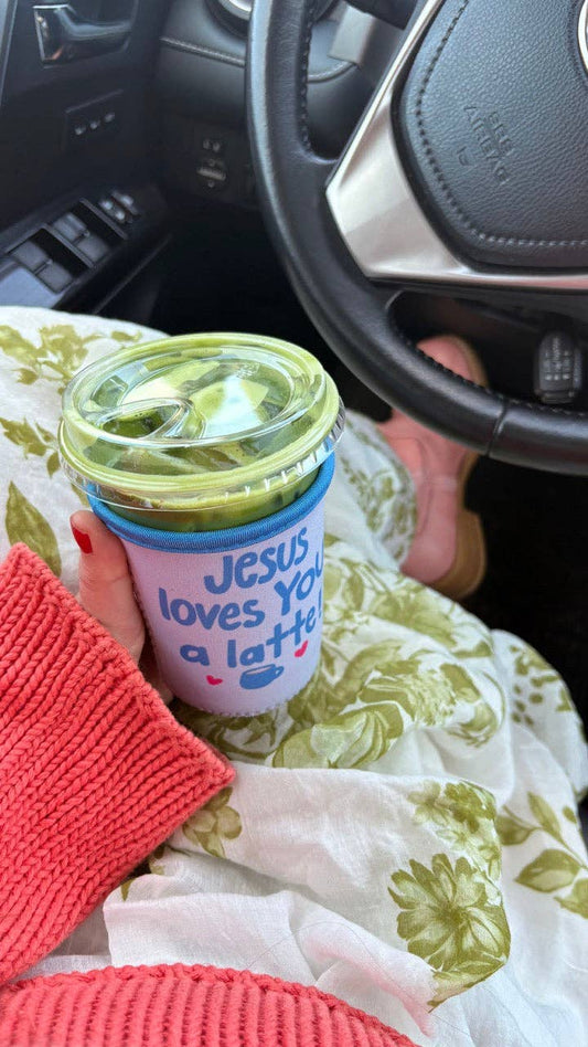 Blue and White Jesus LY a Latte
