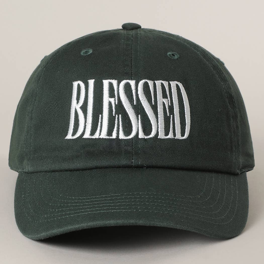 BLESSED Lettering Embroidery Baseball Cap