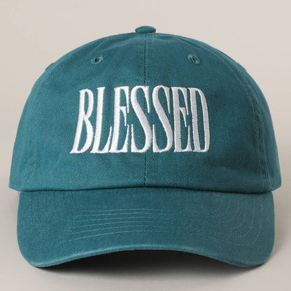 BLESSED Lettering Embroidery Baseball Cap