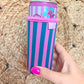 Slim Can Sleeve-Pink and Turquoise Stripe
